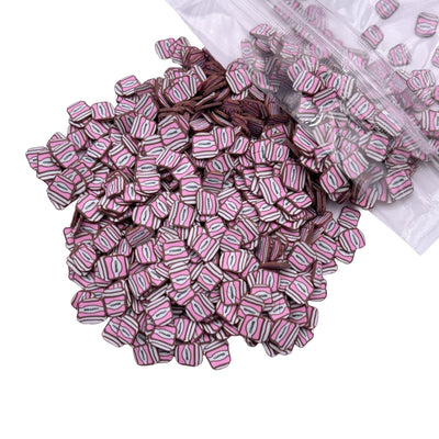 Pink Latte Polymer Clay Slices