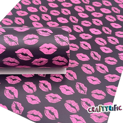 Pink Lips Smooth Faux Leather Sheets, 8x11 Size, Custom Leather Sheets, Leather for Earrings