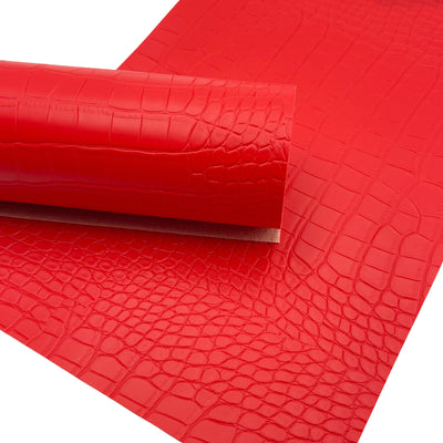 Red Crocodile Faux Leather Sheets, PVC Faux Leather Sheet