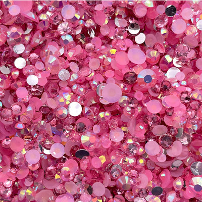 Pink Sweetheart Resin Rhinestone Mix-  Bulk Bag 5000pcs