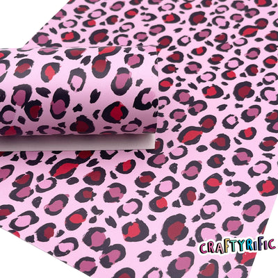 Valentine Leopard Smooth Faux Leather Sheets, 8x11 Size, Custom Leather Sheets, Leather for Earrings