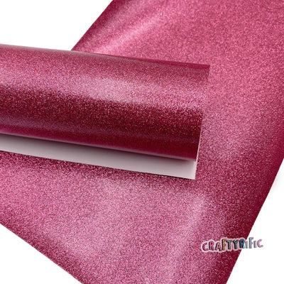 Pink Glitter Vinyl With Canvas Back For Embroidery