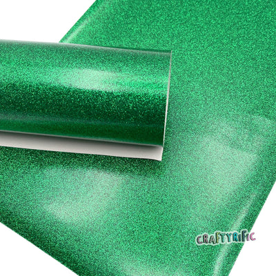 Green Glitter Vinyl With Canvas Back For Embroidery