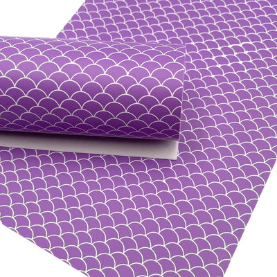 Purple Mermaid Scales Custom Print Faux Leather Sheet