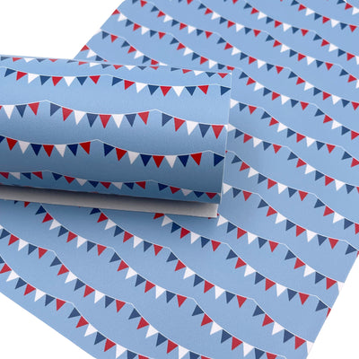 Patriotic Bunting Banner Custom Print Faux Leather Sheet