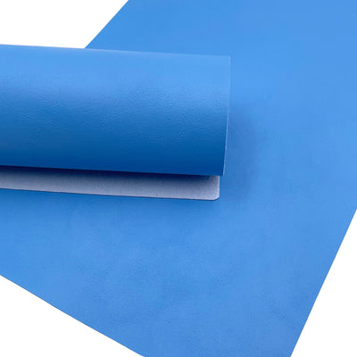 Pool Blue Smooth Faux Leather Sheet