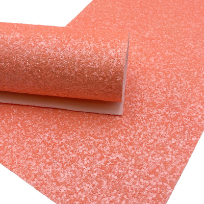 Matte Neon Orange Premium Glitter Fabric