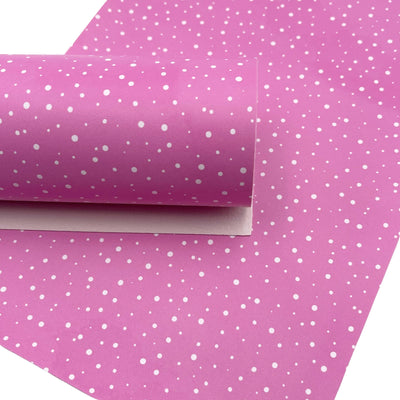 Pink Dots Custom Print Faux Leather Sheet