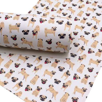 Pugs Custom Print Faux Leather Sheet