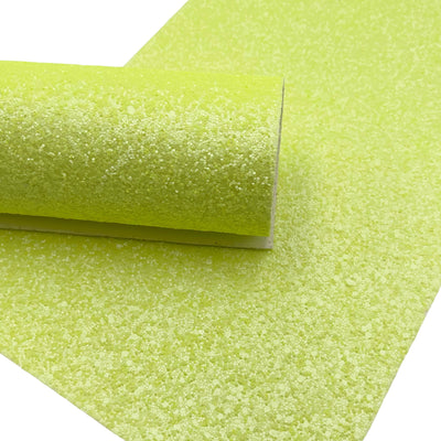 Matte Neon Yellow Premium Glitter Fabric
