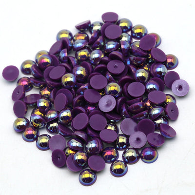 Plum Purple AB Flat Back Pearls, Choose Size 3mm, 4mm, 5mm, 6mm, 8mm, 10mm Not-Hotfix