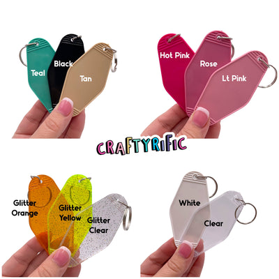 Motel Keychain Blank Solid Colors, Silver Keychain Hardware, Keychains for Printing