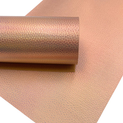 Rose Gold Holo Pebbled Faux Leather Sheet
