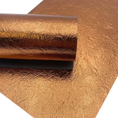 Bronze Metallic Textured Faux Leather Sheet
