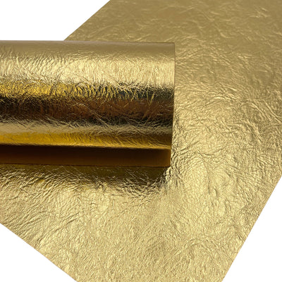 Gold Metallic Textured Faux Leather Sheet