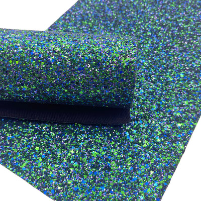 Blue Green Premium Chunky Glitter Fabric