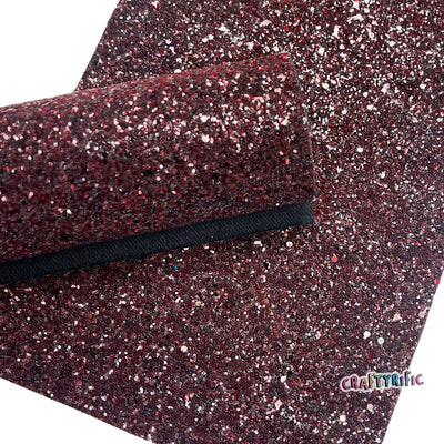 Maroon Premium Chunky Glitter Fabric