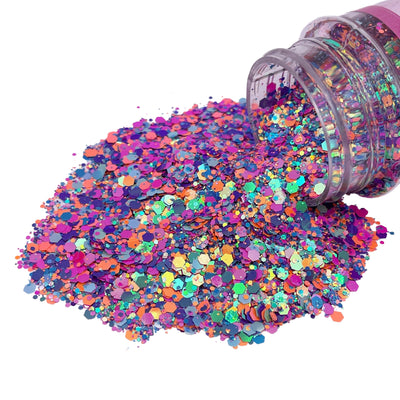 SUNKISSED Chunky Glitter Mix, Loose Glitter, Polyester Glitter, Solvent Resistant, Premium Quality Glitter 1oz