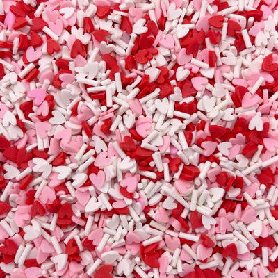 Pink Red White Valentines Day Polymer Clay Mix, Fake Sprinkles, Clay Slices for Nail Art and Slime
