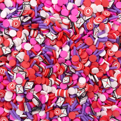 Valentines Day Themed Polymer Clay Sprinkles, Fake Sprinkles, Clay Slices for Nail Art and Slime