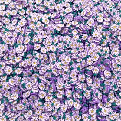 Purple Flower Polymer Clay Slices, Fake Sprinkles, Clay Slices for Nail Art and Slime