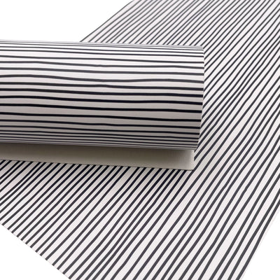 Doodle Stripe Custom Print Faux Leather Sheet