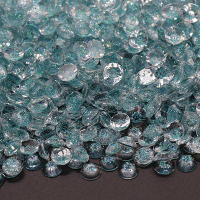 Aqua Blue Glitter Jelly Flatback Rhinestones 1000pcs