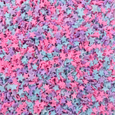 Blue Pink Purple Stars Polymer Clay Slices, Fake Sprinkles, Clay Slices for Nail Art and Slime