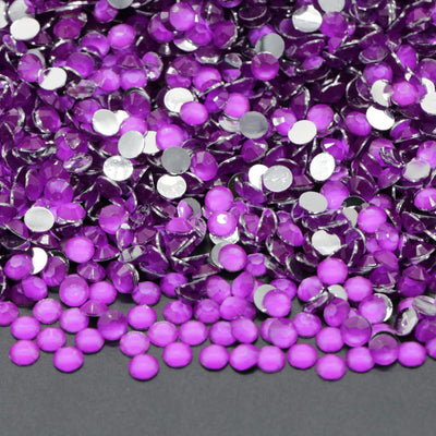 Neon Purple Resin Flatback Resin Rhinestones 1000pcs