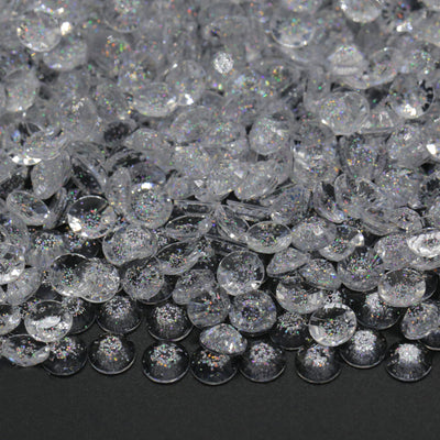 Silver Glitter Jelly Flatback Rhinestones 1000pcs