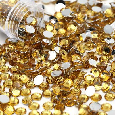 Topaz Flatback Resin Rhinestones 1000pcs, Choose Size and Color 3mm, 4mm or 5mm, Faceted Resin Rhinestones, Not-Hotfix
