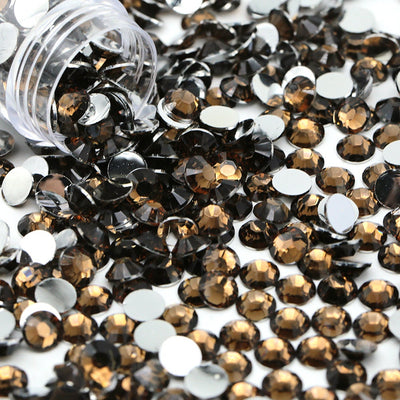 Dark Smoked Topaz Flatback Resin Rhinestones 1000pcs, Choose Size and Color 3mm, 4mm or 5mm, Faceted Resin Rhinestones, Not-Hotfix