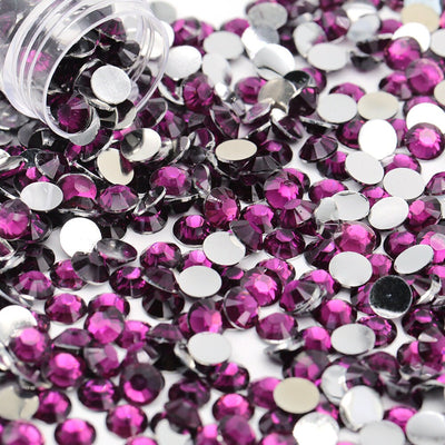 Amethyst Flatback Resin Rhinestones 1000pcs, Choose Size and Color 3mm, 4mm or 5mm, Faceted Resin Rhinestones, Not-Hotfix