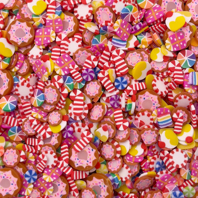 Candy and Sweets Polymer Clay Sprinkle Mix, Fake Sprinkles, Clay Slices for Nail Art and Slime