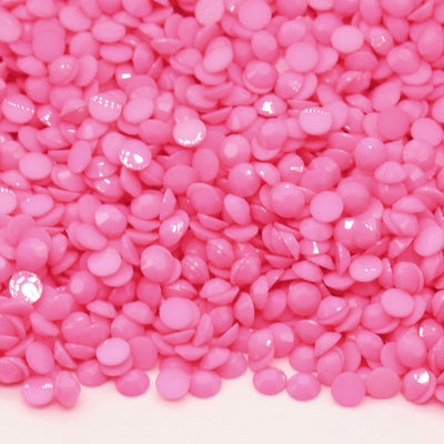 Bubble Gum Pink Opaque Jelly Flatback Resin Rhinestones Pack of 1000, Choose Size 3mm, 4mm or 5mm, Faceted Resin Rhinestones, Not-Hotfix