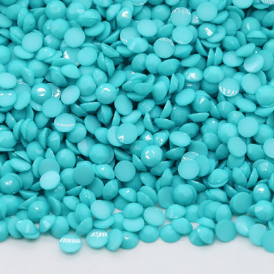 Turquoise Blue Opaque Jelly Flatback Resin Rhinestones Pack of 1000, Choose Size 3mm, 4mm or 5mm, Faceted Resin Rhinestones, Not-Hotfix
